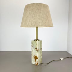 Large 8kg Hollywood Regency Onyx Marble Light Base Table Light, Italy, 1960s