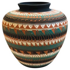 Large 9" Carved Navajo Vase by Lewison B