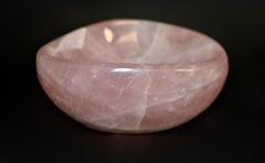 Cuenco ovalado grande de cuarzo rosa de 9 lb 8,8