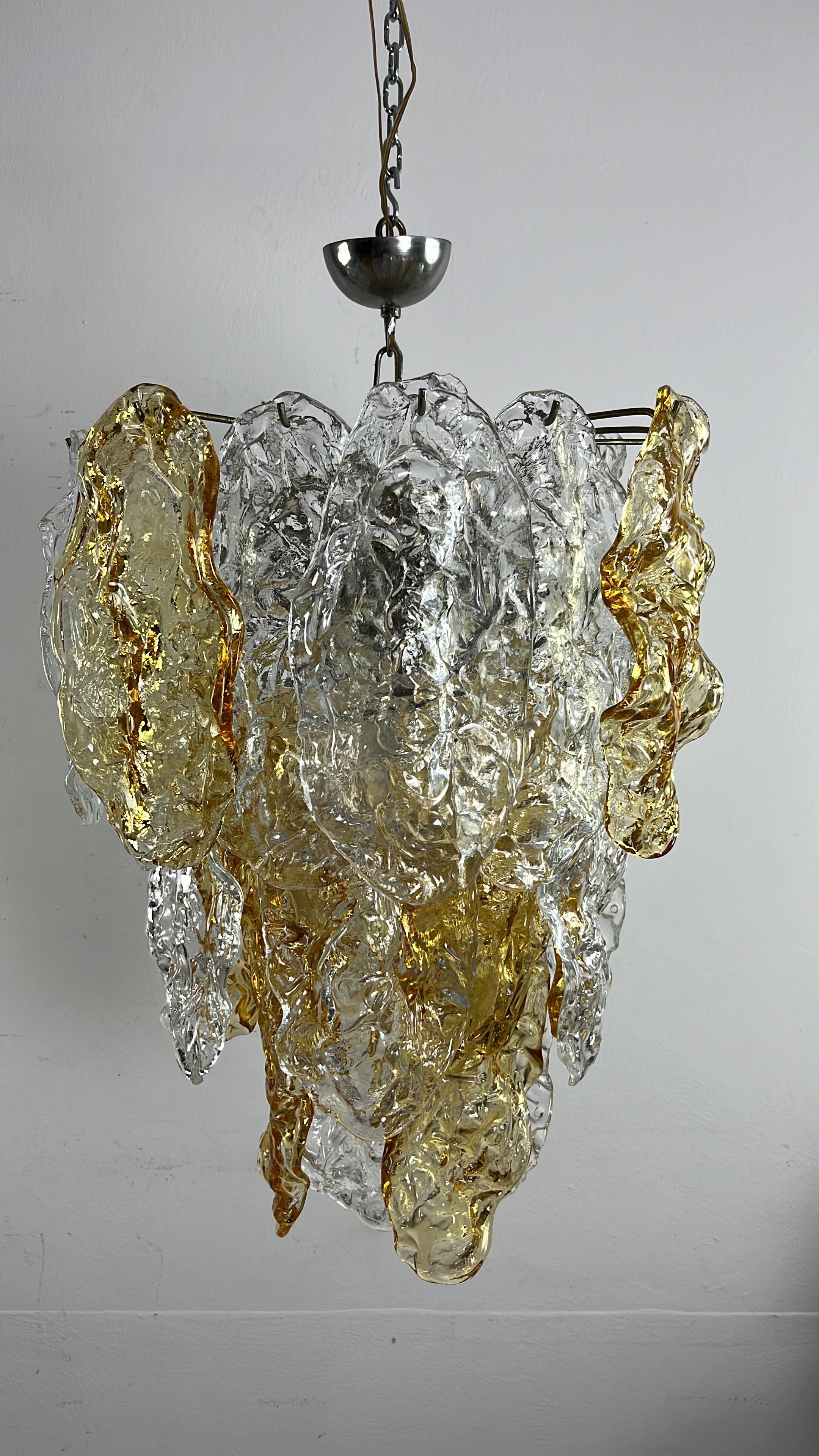 Métal Grand lustre de 9 lumières en verre de Murano, facture d'achat de 1978 en vente