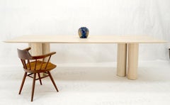 Large Solid Oak White Wash Double Pedestal Dining Conference Table Mint!