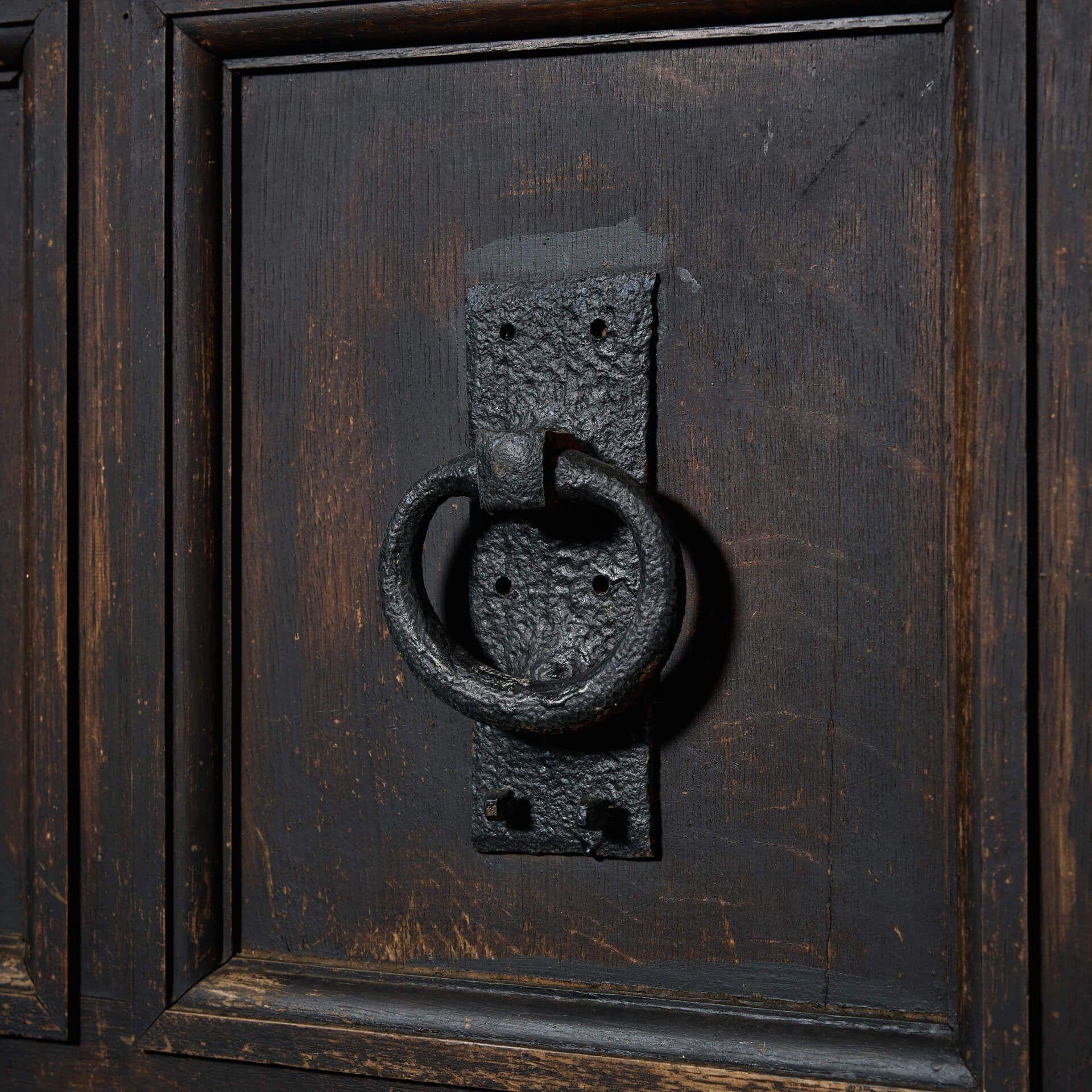 Victorien Grande porte d'entrée en chêne ancien à 9 panneaux en vente