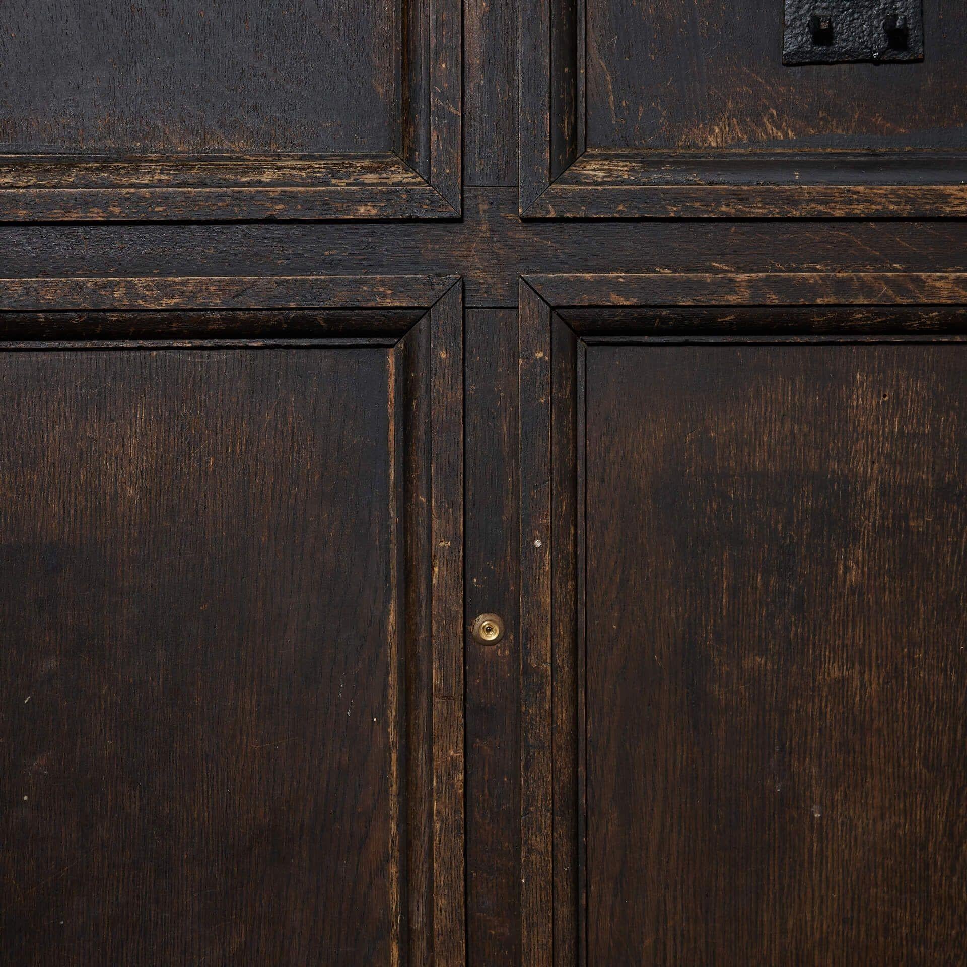 Anglais Grande porte d'entrée en chêne ancien à 9 panneaux en vente