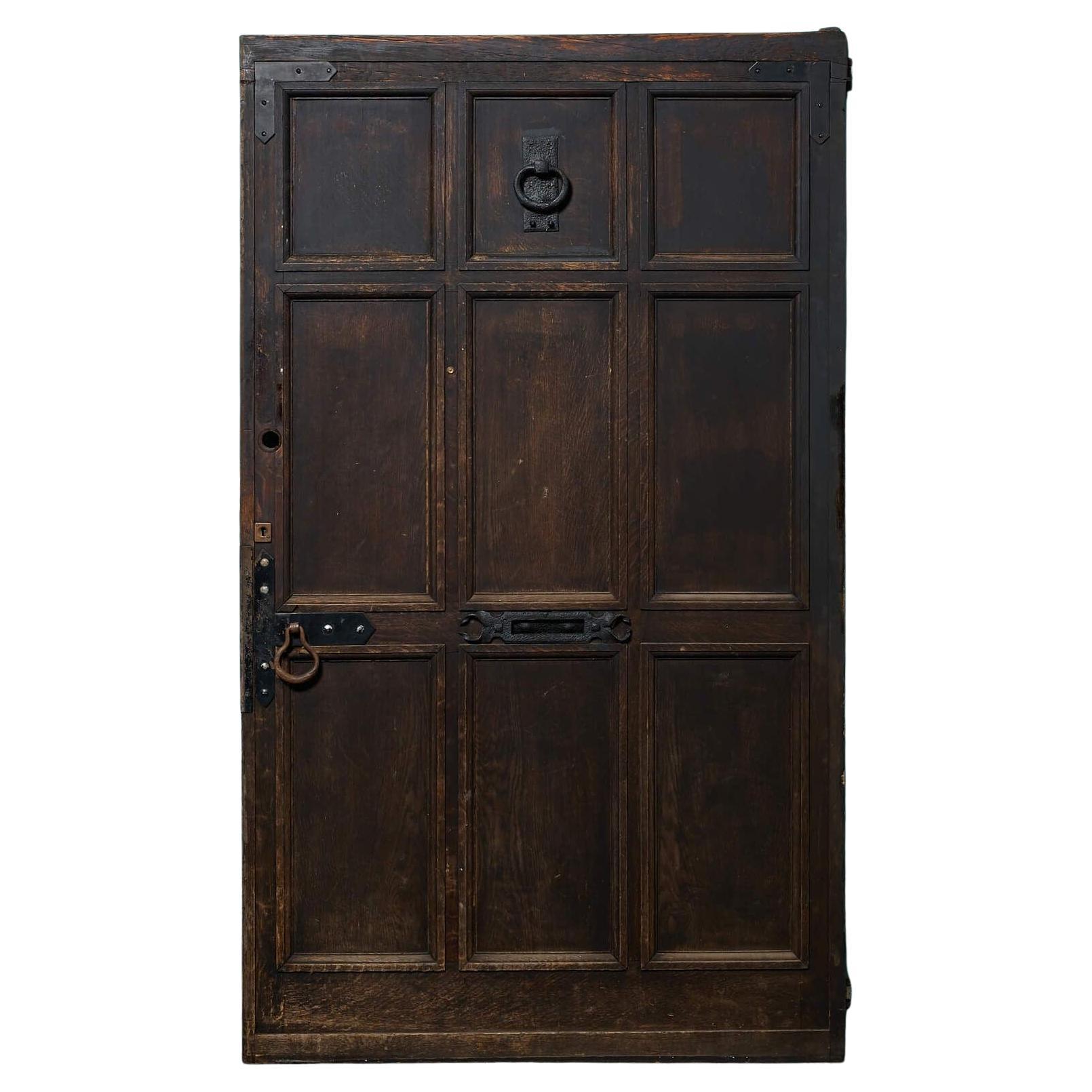 Porta d
ingresso grande a 9 pannelli in Oak antico