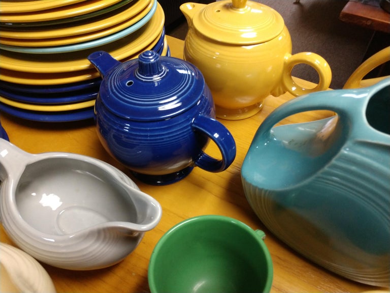 Mid Century 80+ Pieces Fiesta Harlequin Riviera Collection-Rare Pieces  Include For Sale at 1stDibs