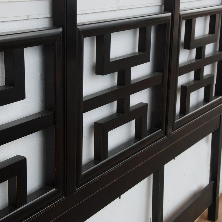 Large Black Lacquered Chin Hua Headboard by Century Furniture For Sale at 1stDibs