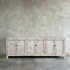 Large Reclaimed Wood Cabinet with 6 Doors