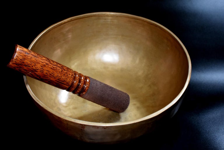 Large Nepalese Singing Bowl Handmade Solid Brass at 1stDibs