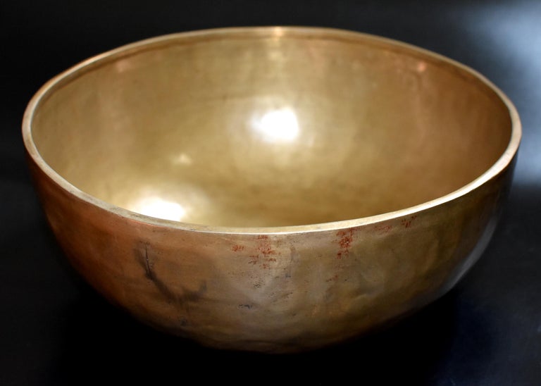 Large Nepalese Singing Bowl Handmade Solid Brass at 1stDibs