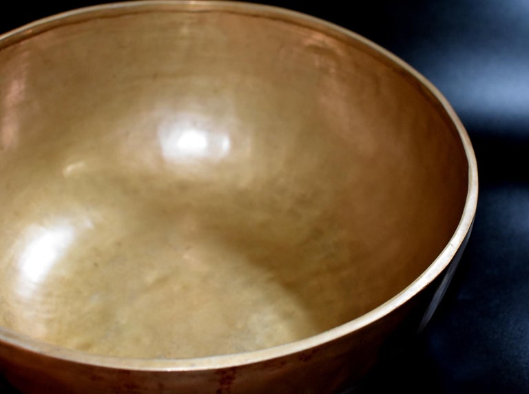 Large Nepalese Singing Bowl Handmade Solid Brass at 1stDibs