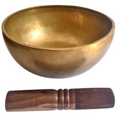 Large Nepalese Singing Bowl Handmade Solid Brass