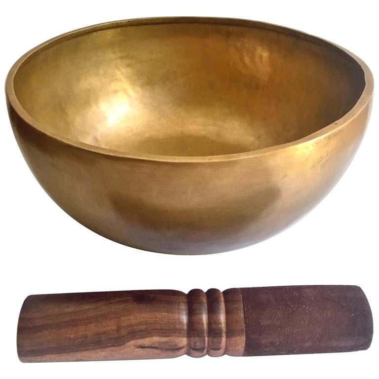 Large Nepalese Singing Bowl Handmade Solid Brass at 1stDibs