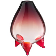 Large Abisso Vase in Hand Blown Murano Glass by Salviati