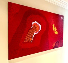Large Aboriginal Painting "Wati Kutjara" by Yannima Tommy Watson