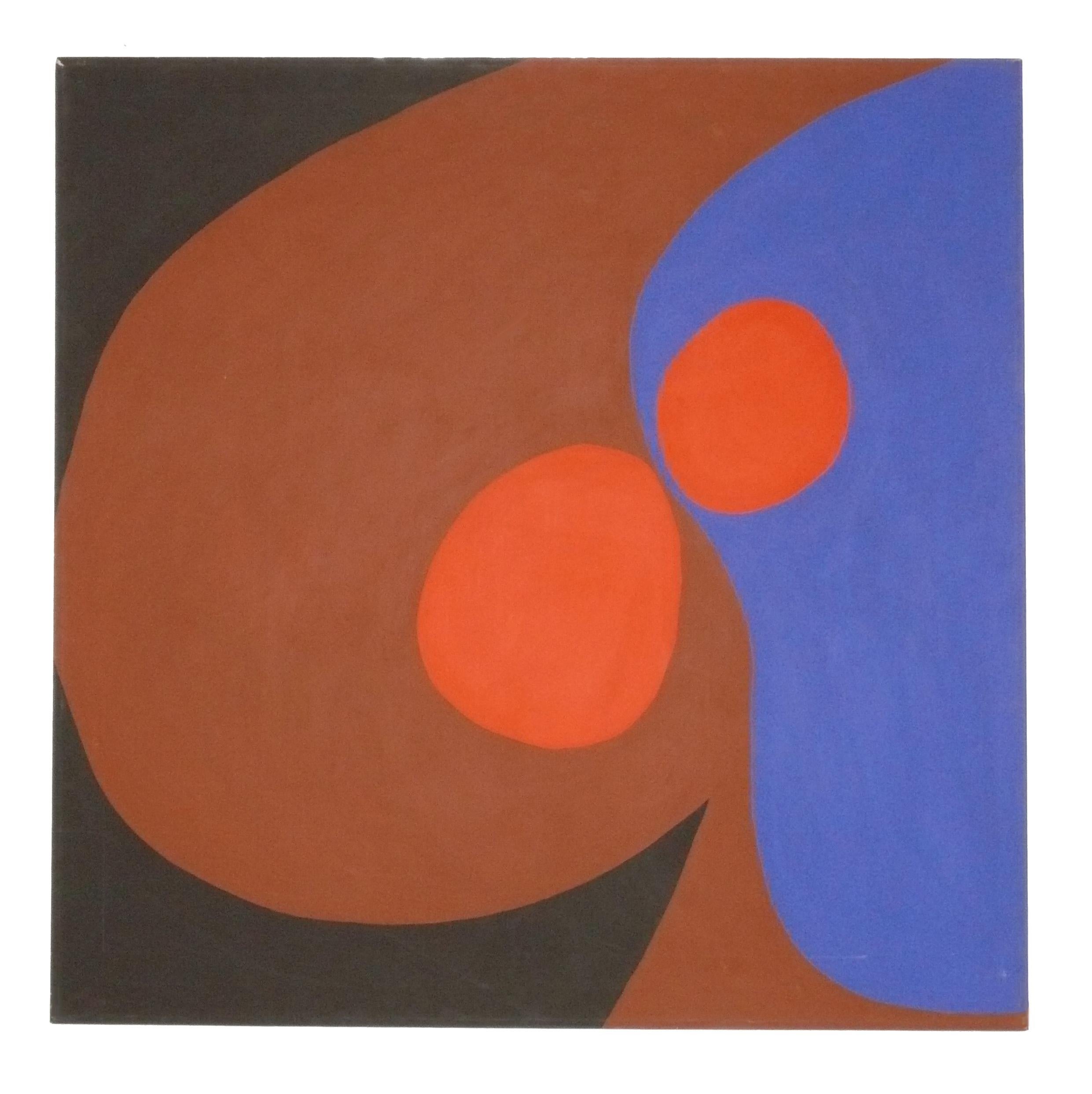 Large Scale Abstract Diptych Painting by Elizabeth Blumenthal, American, circa 1971. It measures an impressive 50