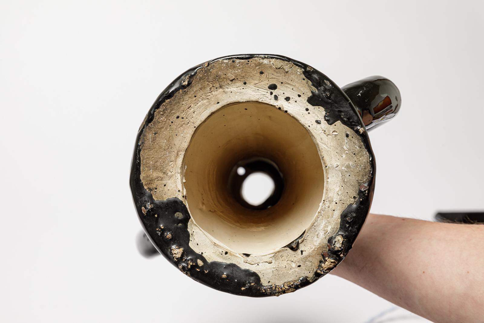 20th Century Large abstract 20th century design ceramic table lamp style of Georges Jouve