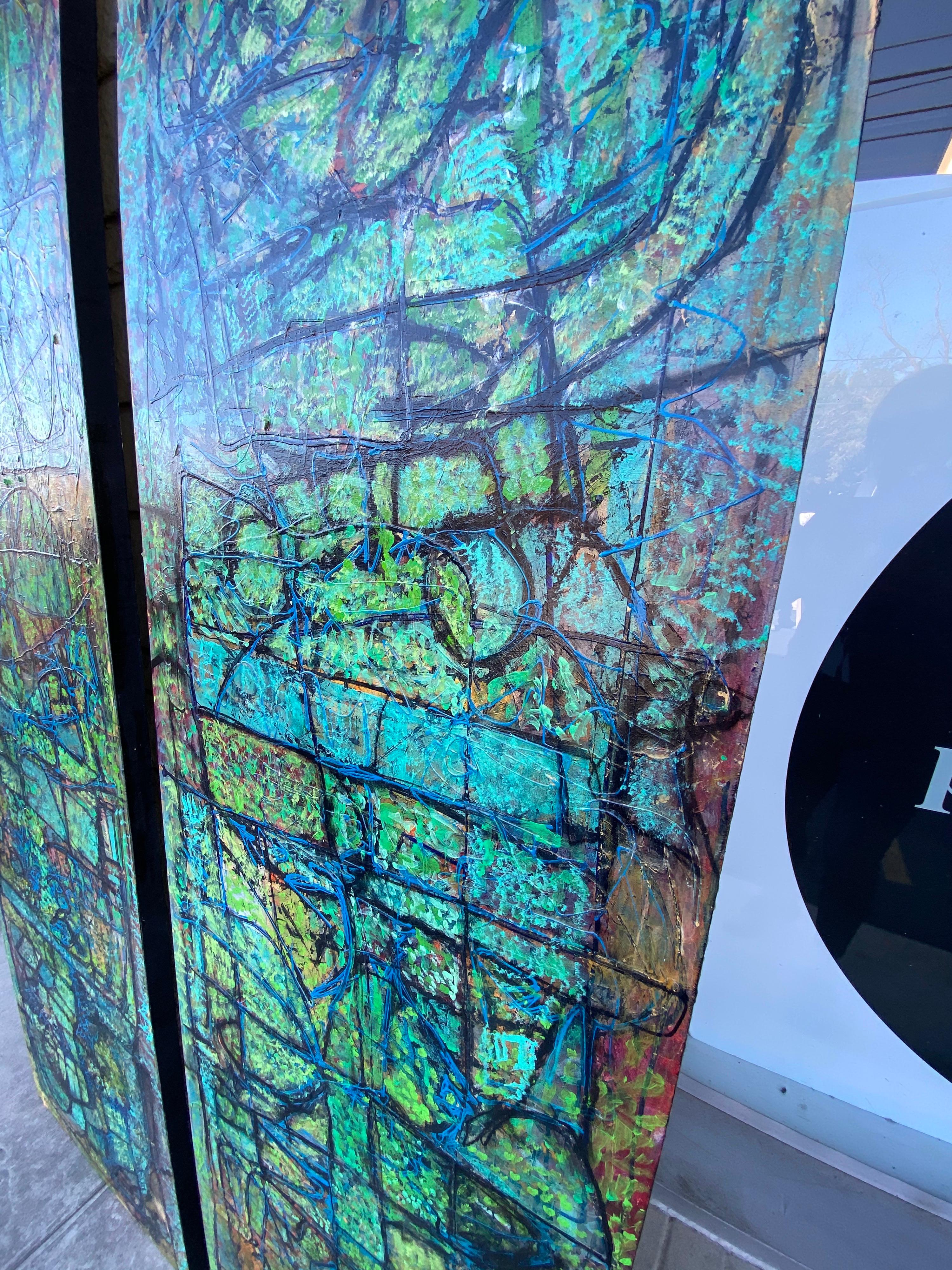 Large Abstract Acrylic on Panels by Texas Artist, Karl Lubbering In New Condition In San Antonio, TX