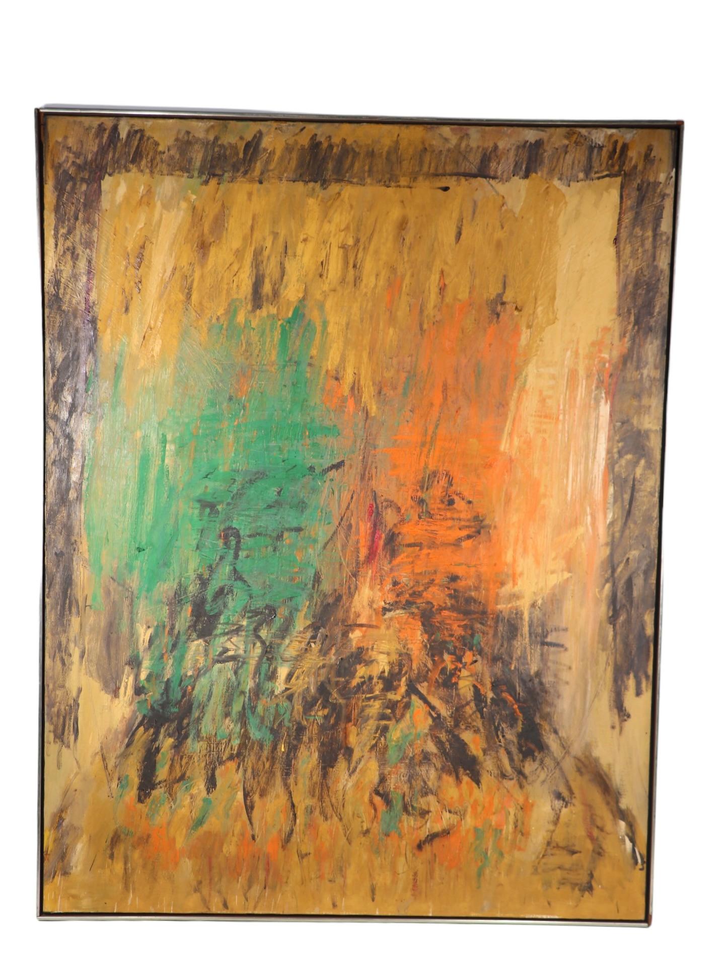 Large Abstract Acrylic Painting c 1950/1960's  by Jules Granowitter  For Sale 6