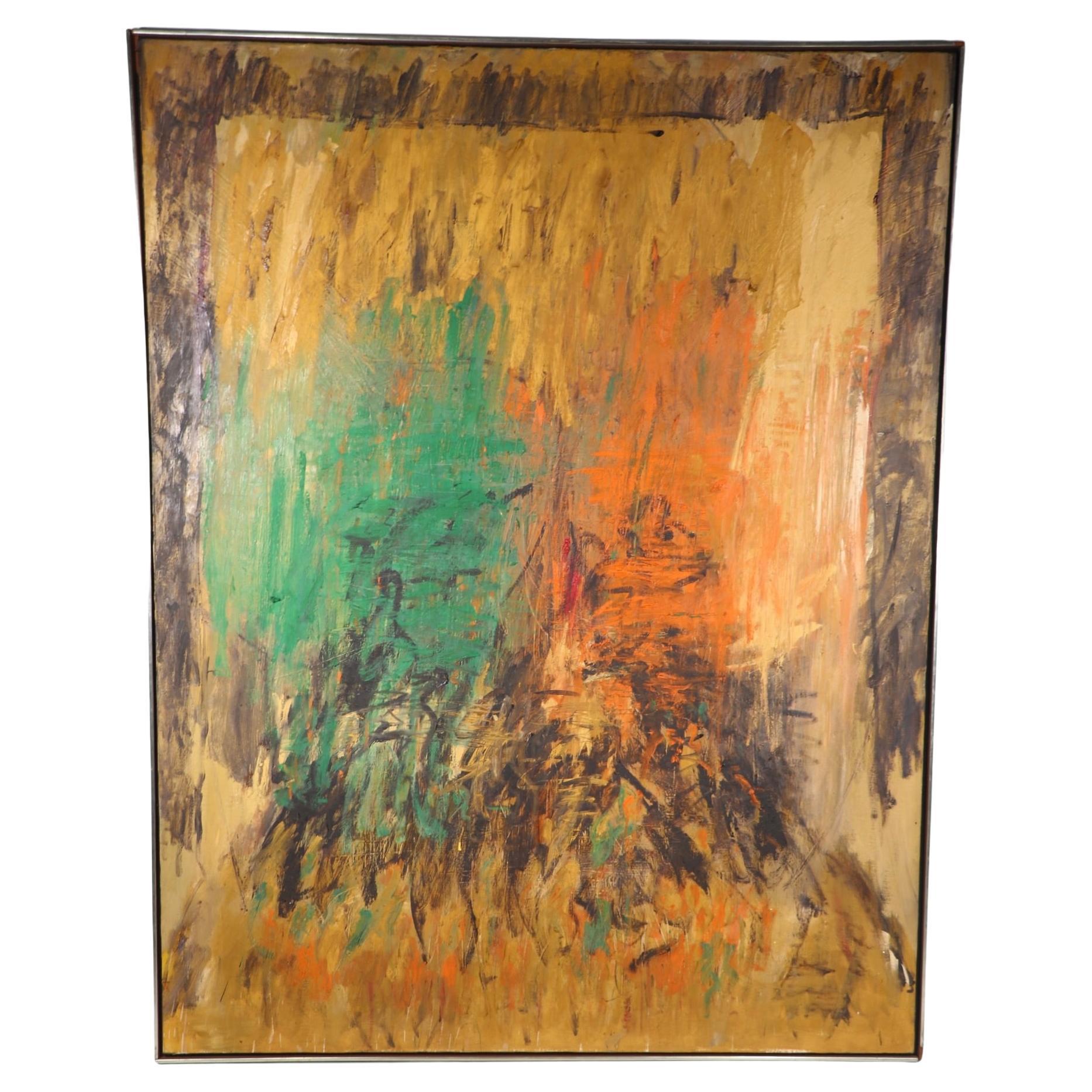 Large Abstract Acrylic Painting c 1950/1960's  by Jules Granowitter  For Sale