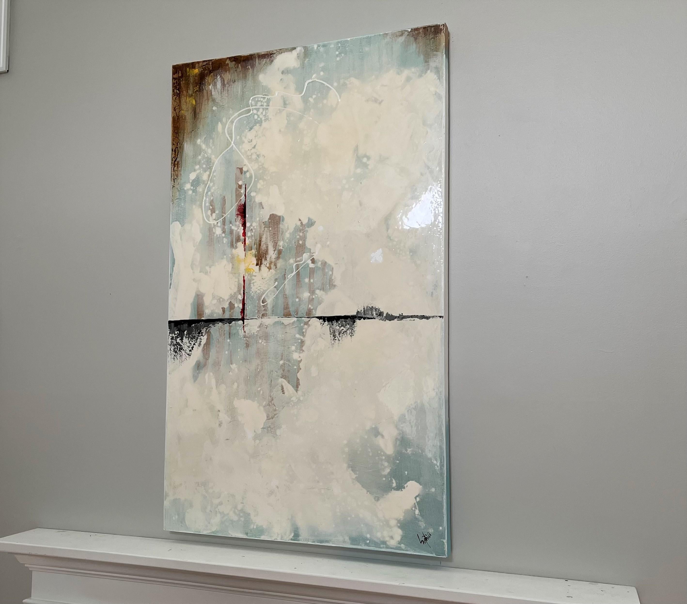 Canadian Large Abstract and Contemporary Textured Painting by Sophia Paleotheodoros For Sale