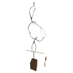 Large Abstract Bronze Circus Performers Rosewood Base Victor Zaikine Giacometti