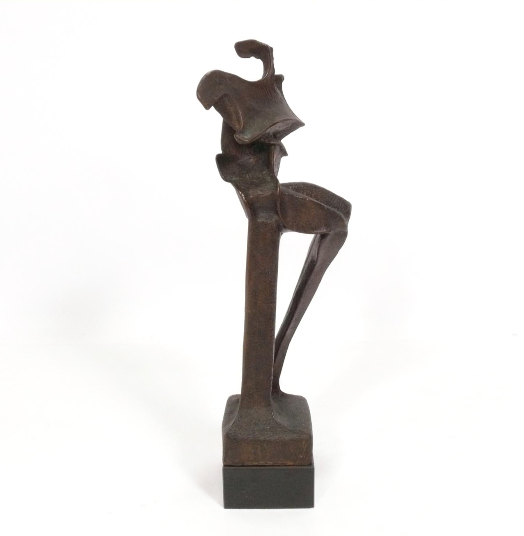 Large abstract bronze sculpture by Carol Harrison, American, circa 1970s. Retains it's warm original patina. It measures an impressive 18