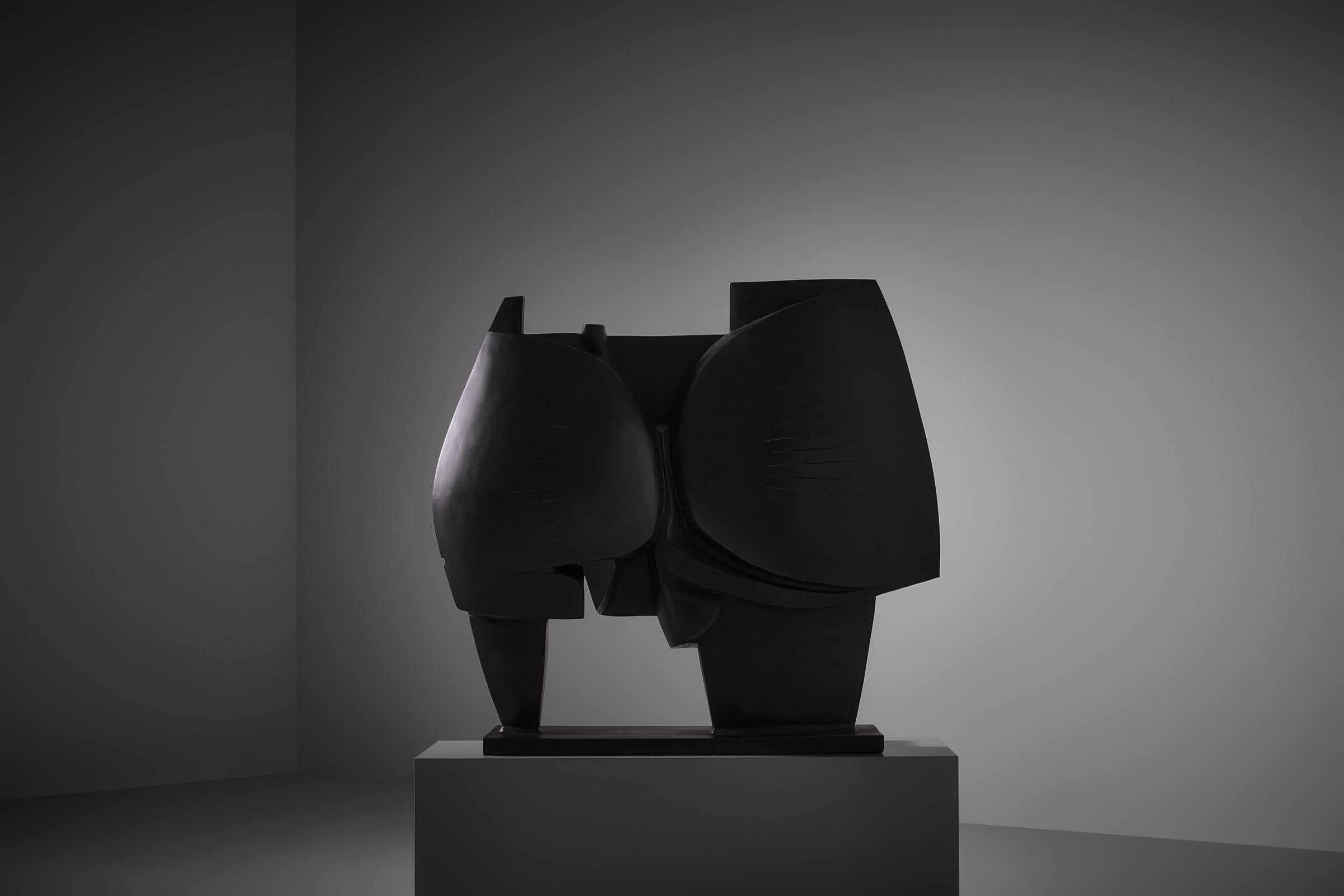 Gran escultura abstracta de bronce de Maurice Perrenoud Bronce en venta