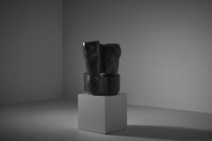 Large abstract Bronze sculpture "Torse en deux volumes" by Sergio Storel, 1969