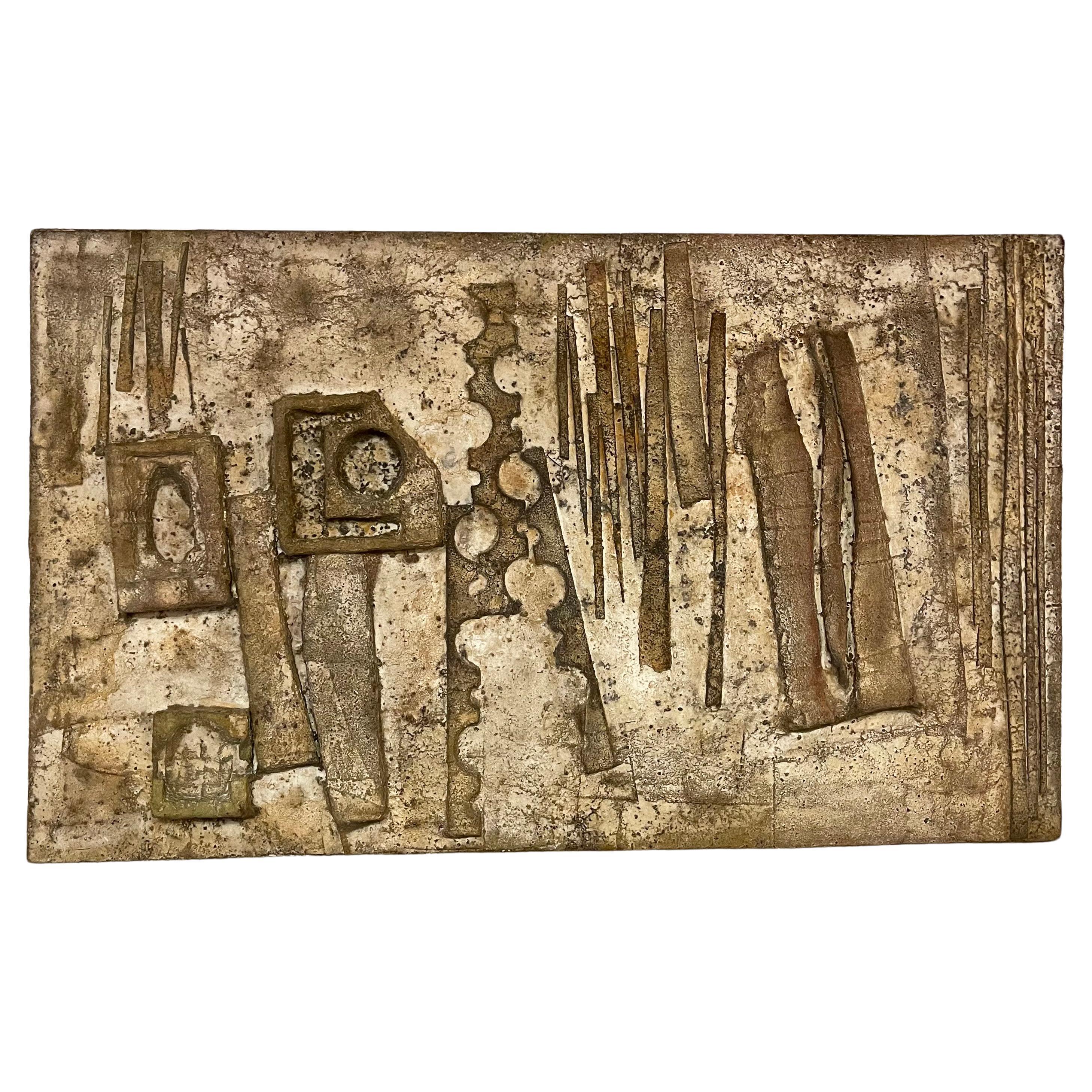 Large Abstract Brutalist Wall Sculpture For Sale