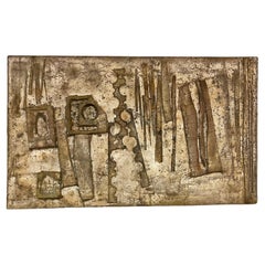 Vintage Large Abstract Brutalist Wall Sculpture