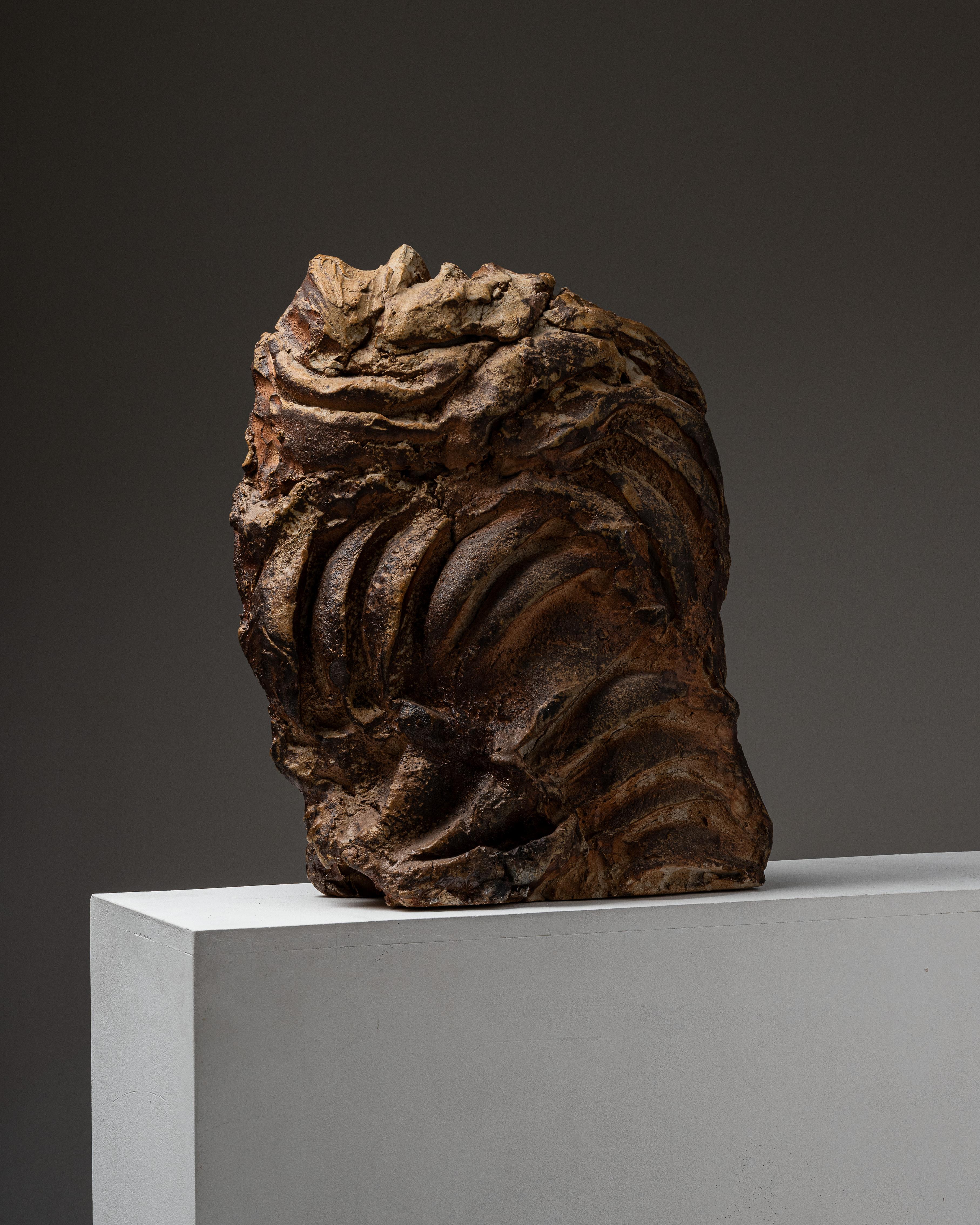 Large Abstract Ceramic, Hervé Rousseau, 2000s In Excellent Condition For Sale In PARIS, FR