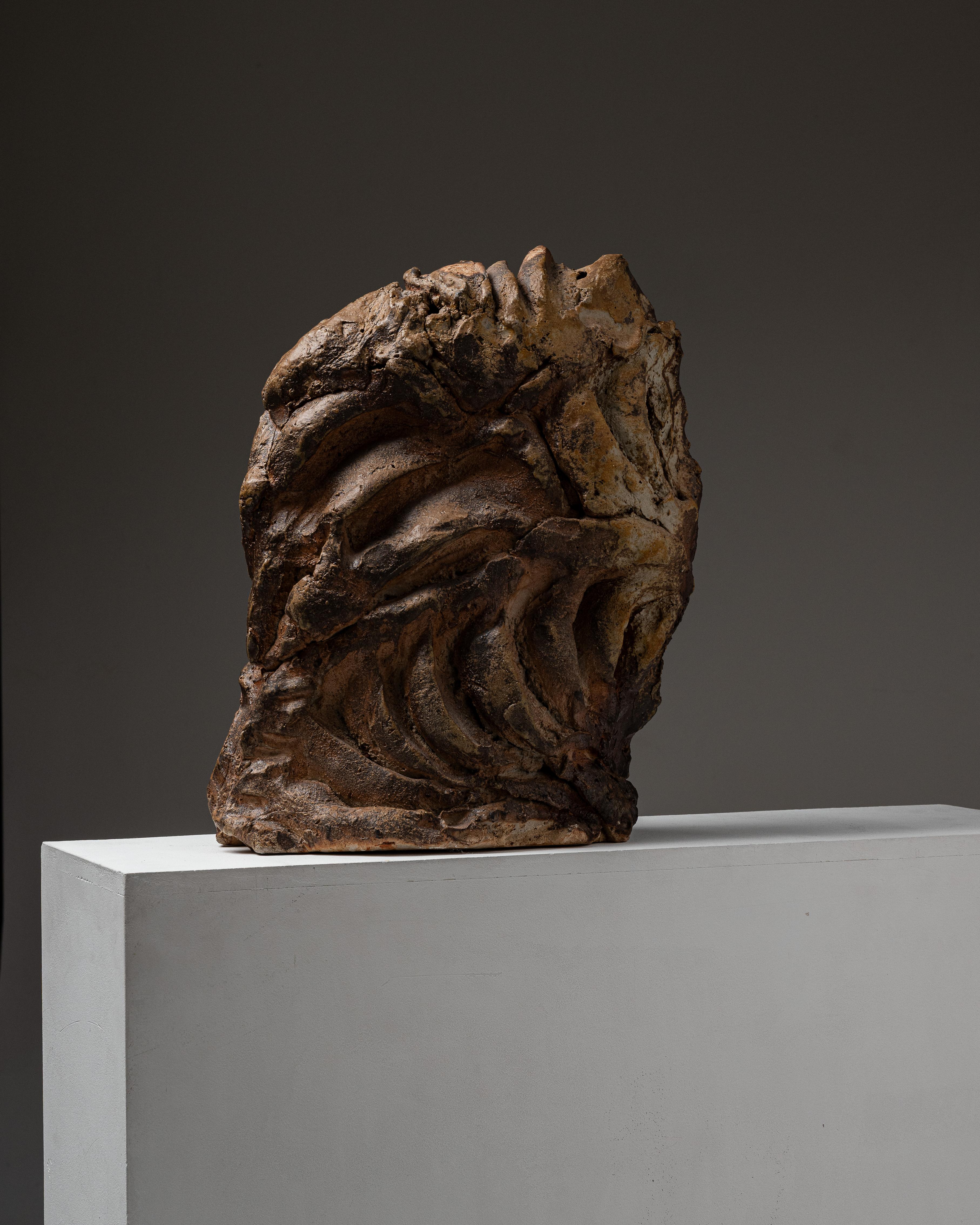 Stoneware Large Abstract Ceramic, Hervé Rousseau, 2000s For Sale