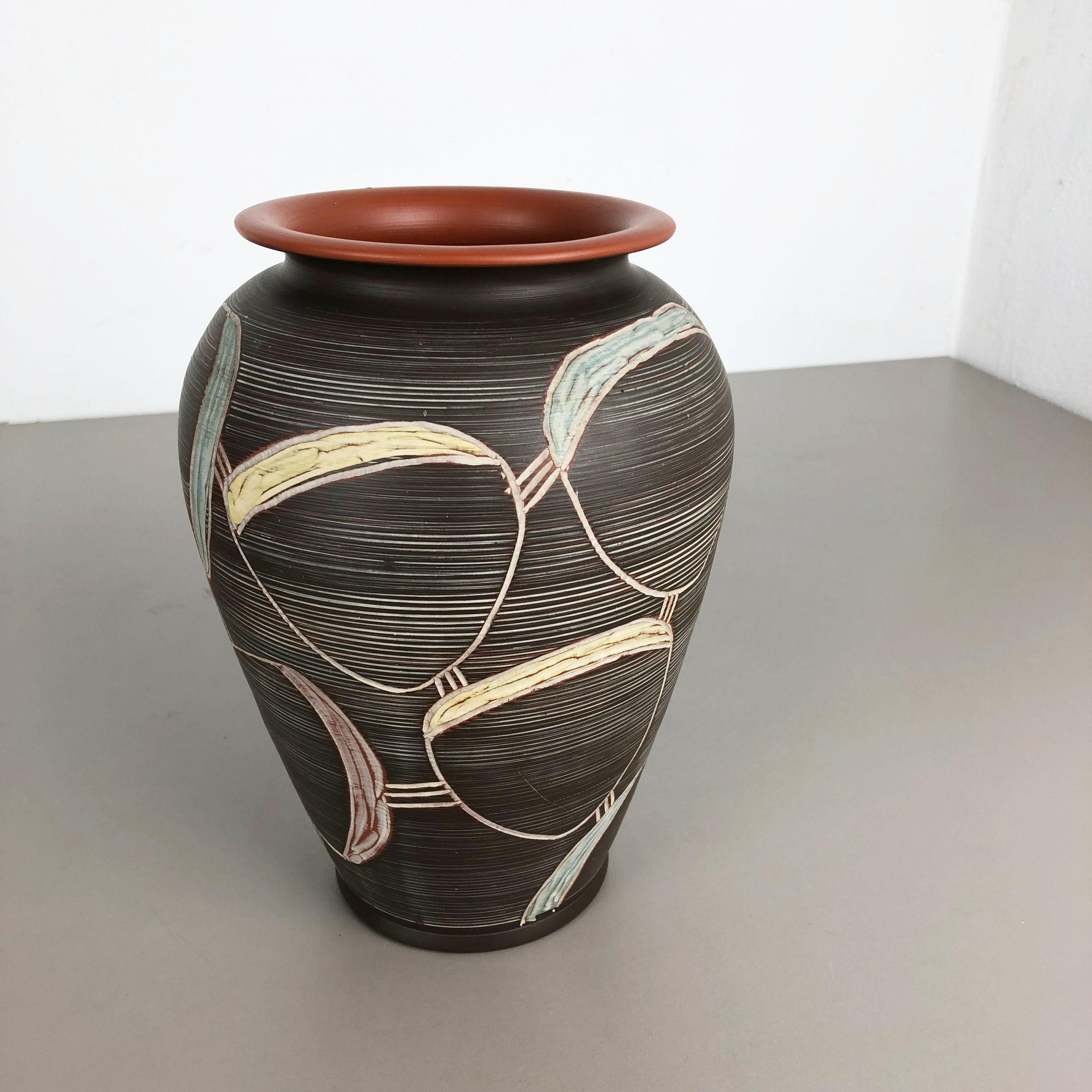 Mid-Century Modern Large Abstract Ceramic Pottery Vase by Sawa Franz Schwaderlapp, Germany, 1950s