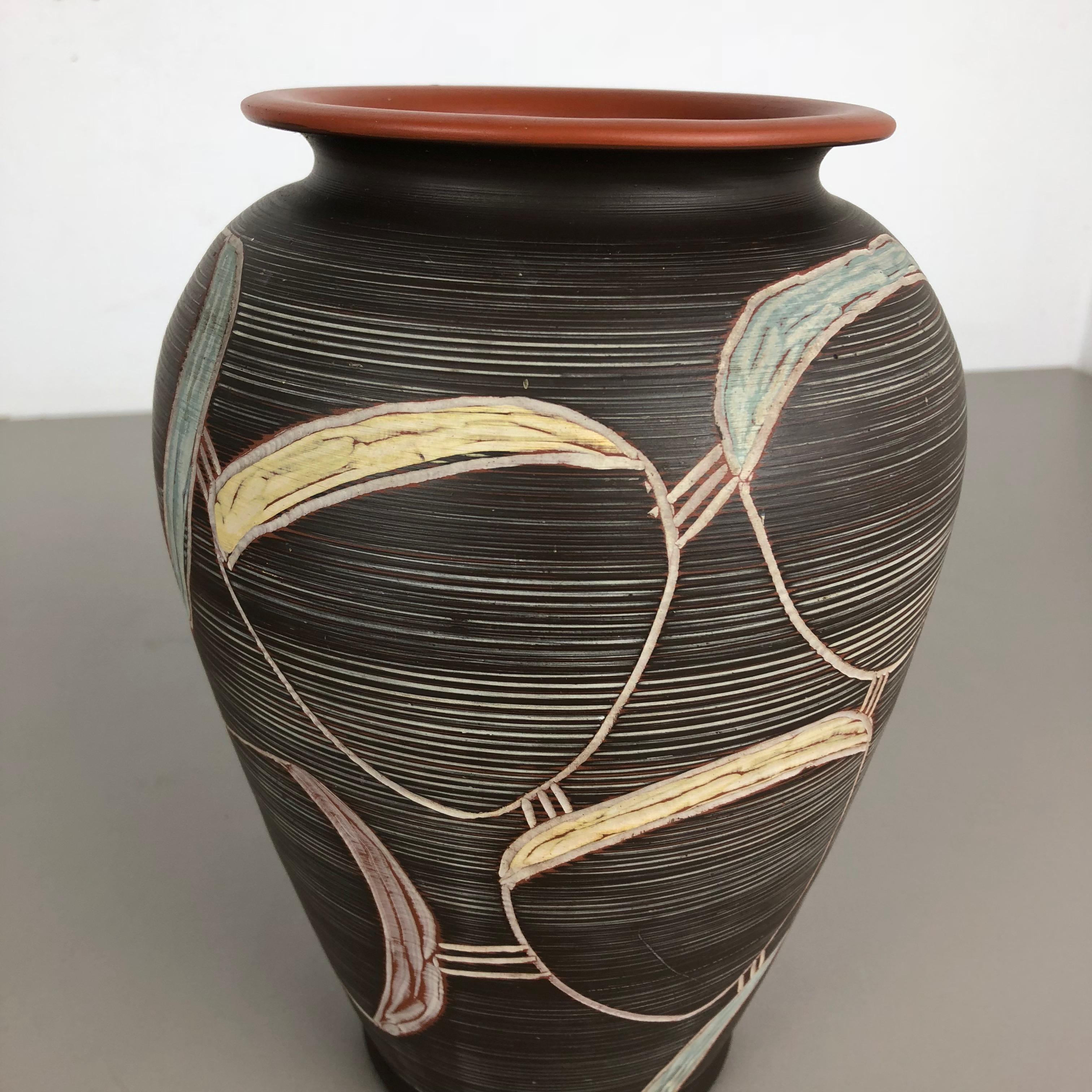 Mid-Century Modern Large Abstract Ceramic Pottery Vase by Sawa Franz Schwaderlapp, Germany, 1950s