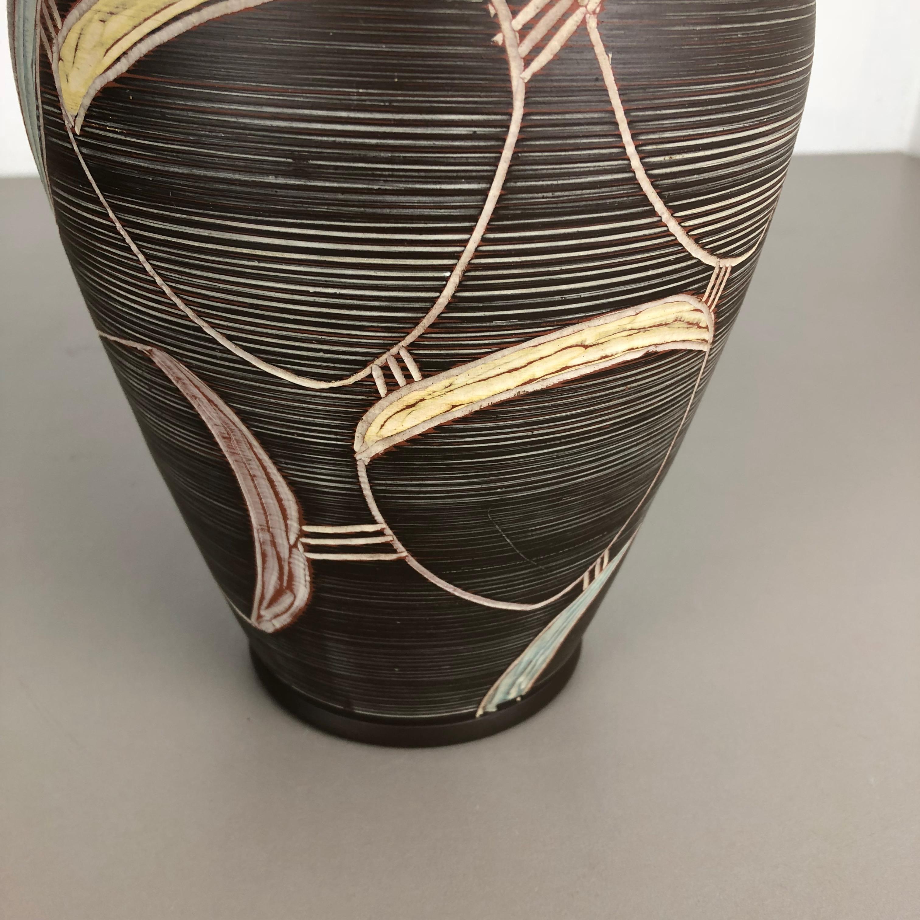 Large Abstract Ceramic Pottery Vase by Sawa Franz Schwaderlapp, Germany, 1950s In Good Condition In Kirchlengern, DE