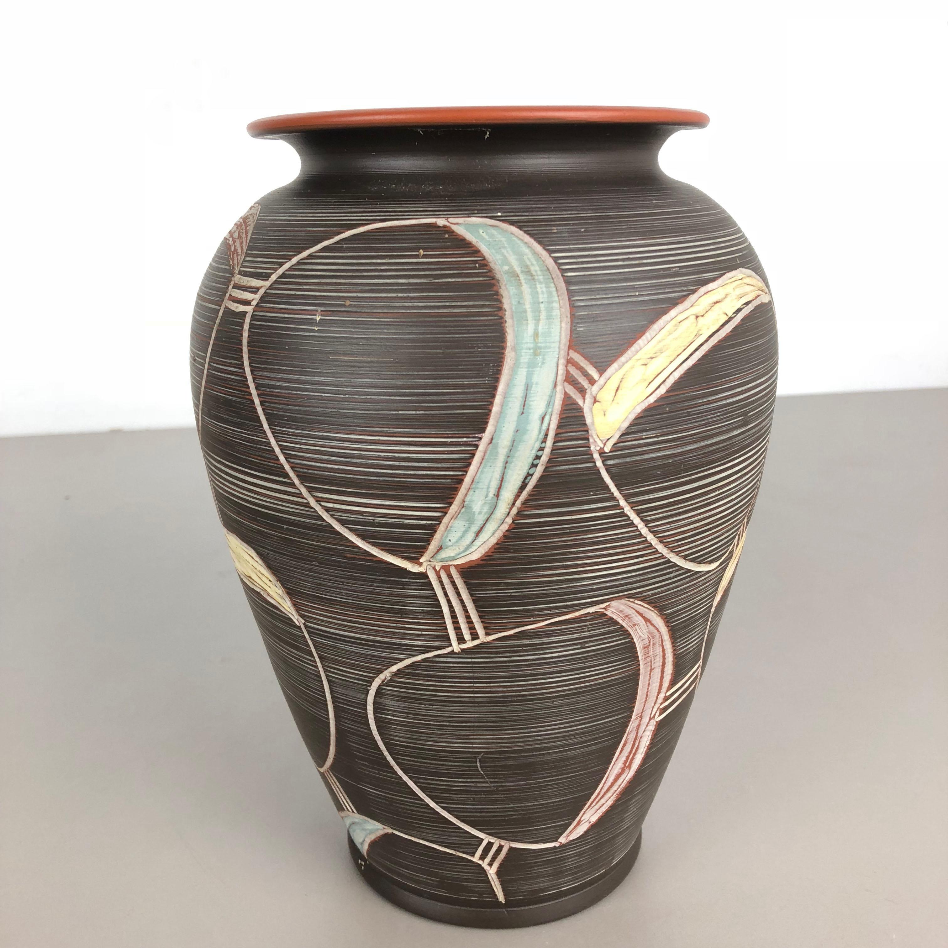 Large Abstract Ceramic Pottery Vase by Sawa Franz Schwaderlapp, Germany, 1950s 1