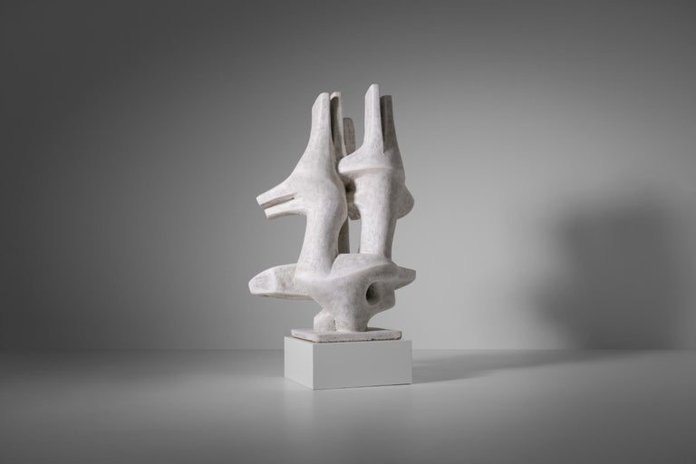Late 20th Century Large Abstract concrete Sculpture by Roger Desserprit For Sale