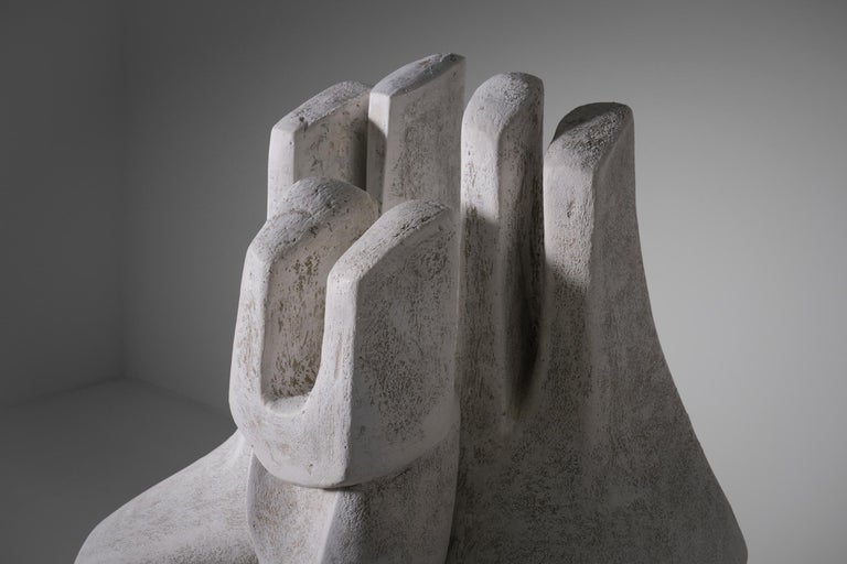 Cement Large Abstract concrete Sculpture by Roger Desserprit For Sale