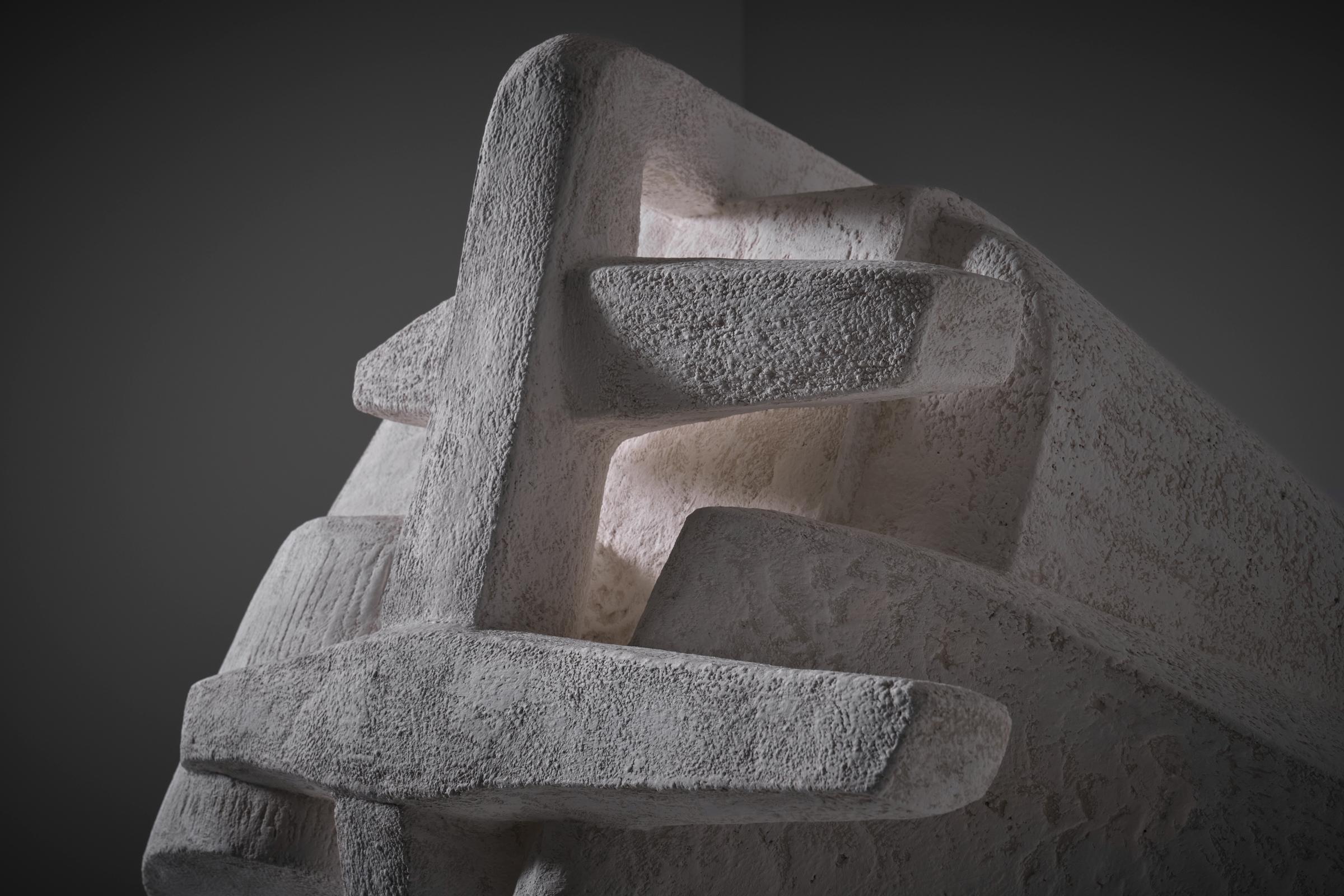 Mid-Century Modern Large Abstract concrete Sculpture by Roger Desserprit, France 1969 For Sale