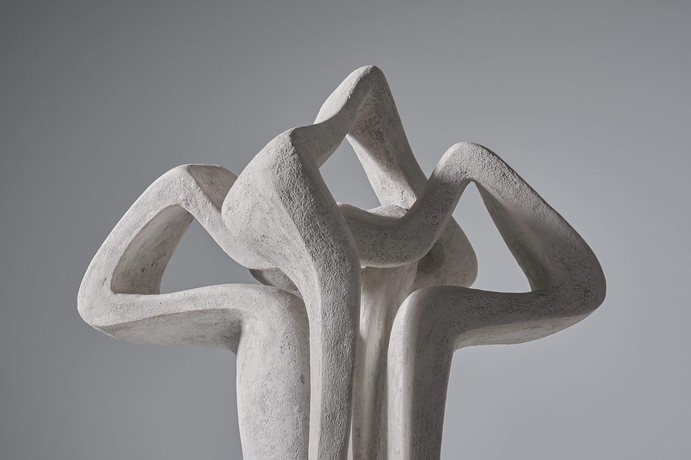 Mid-Century Modern Large Abstract concrete Sculpture by Roger Desserprit, France 1982