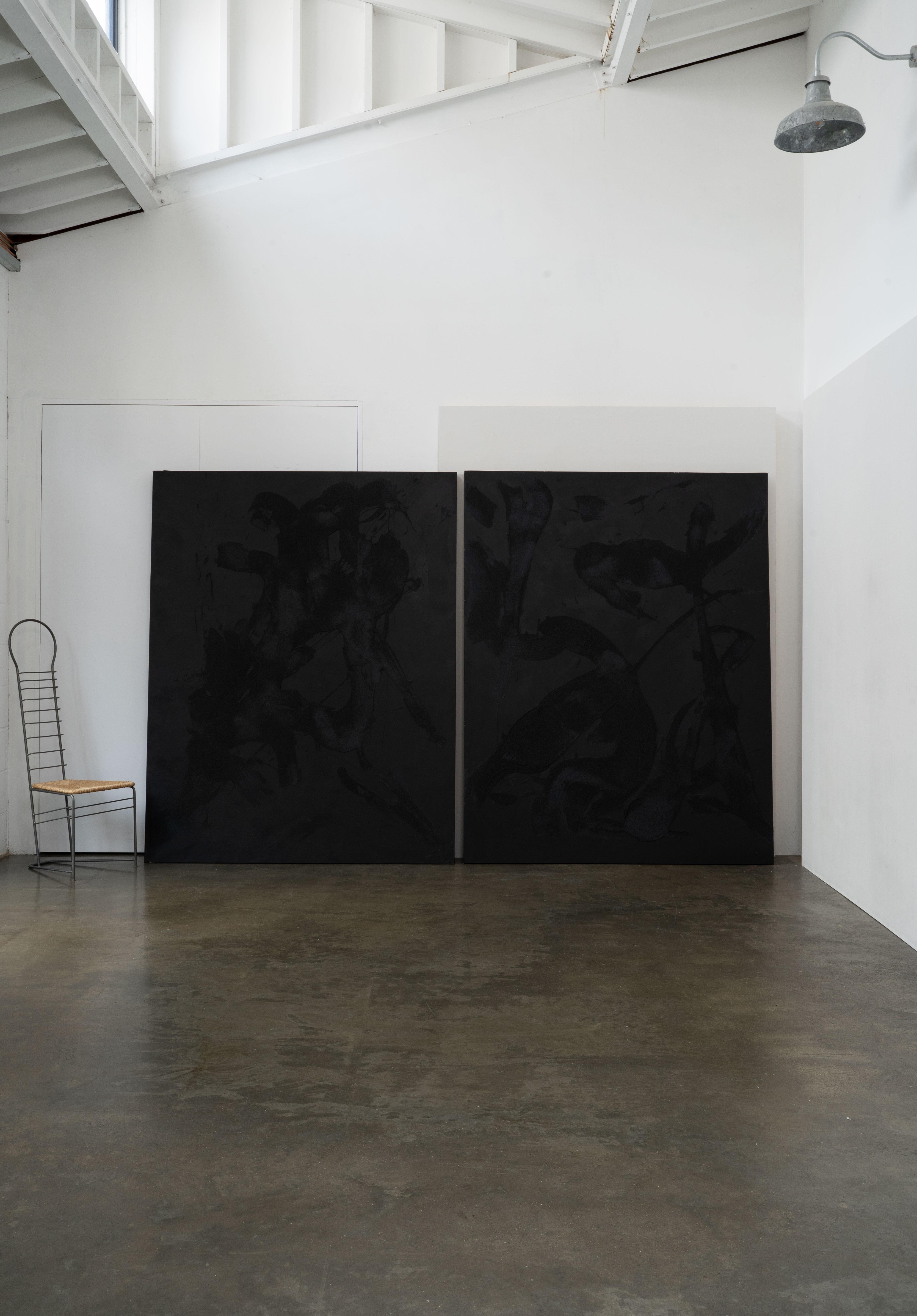 Modern Large Abstract Diptych, Mixed Media on Canvas by Alyse Stone RCA For Sale