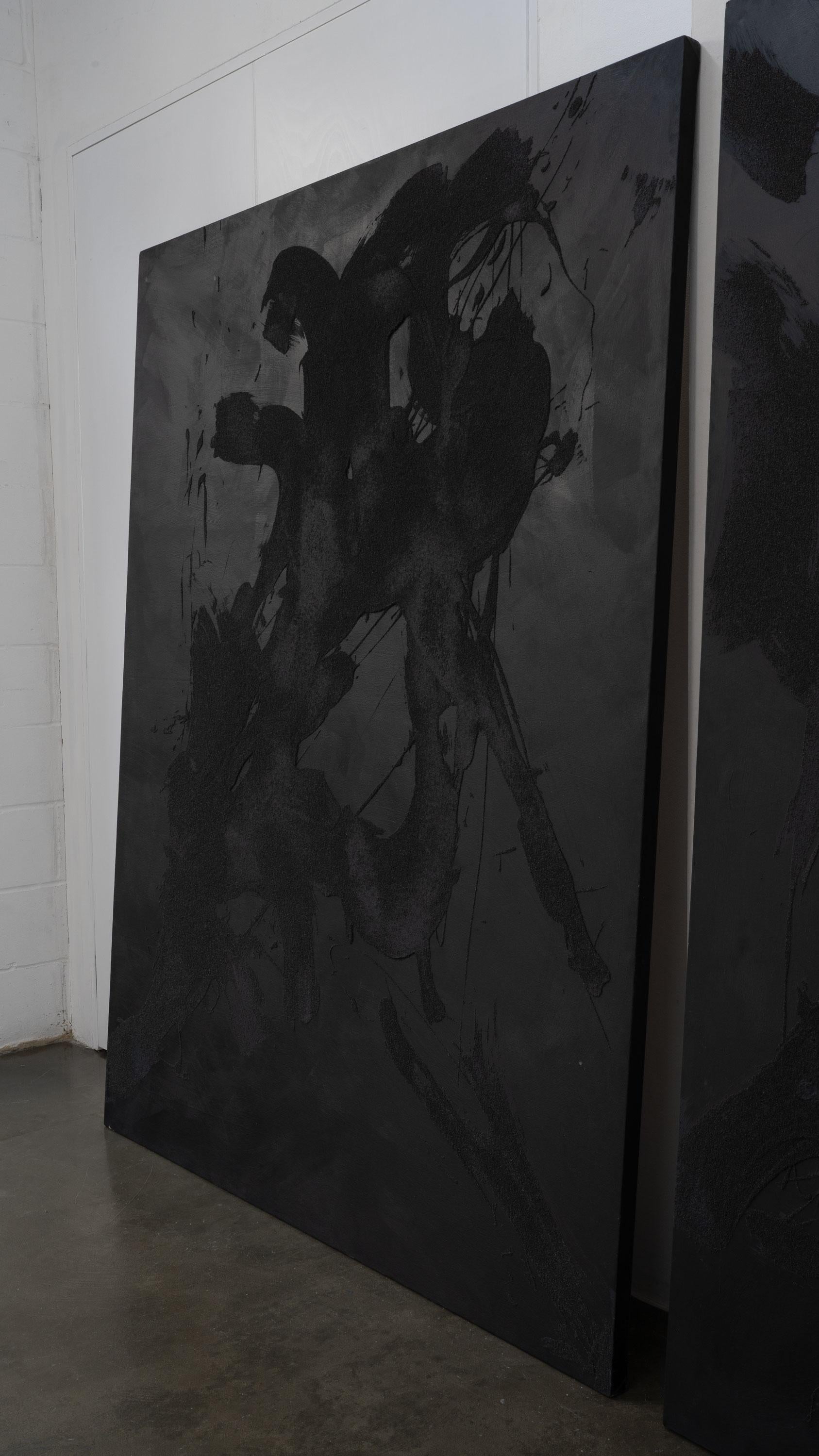 Contemporary Large Abstract Diptych, Mixed Media on Canvas by Alyse Stone RCA For Sale