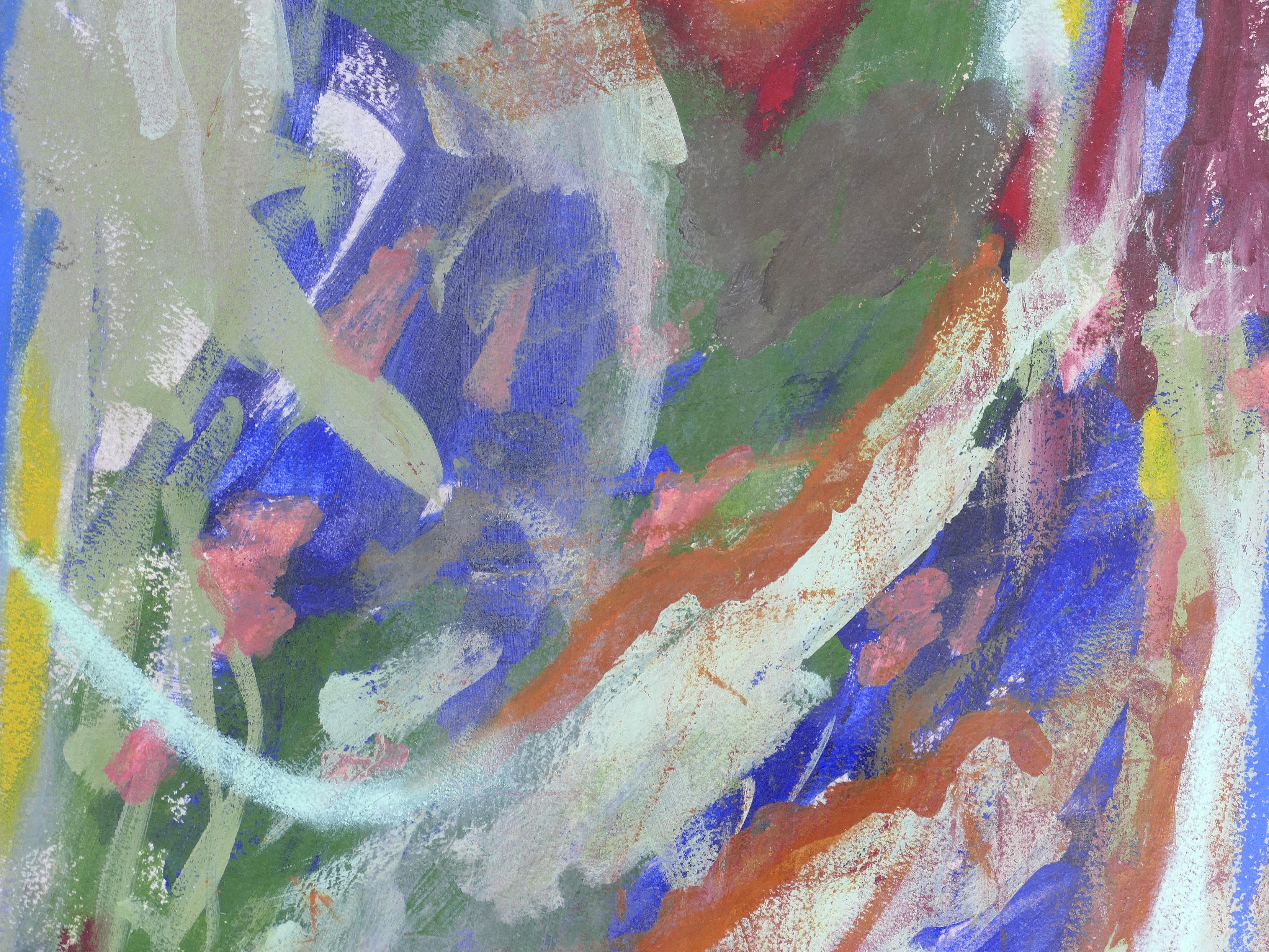 Grande peinture abstraite vintage en diptyque, signée, 2014, encadrée sous verre en vente 3