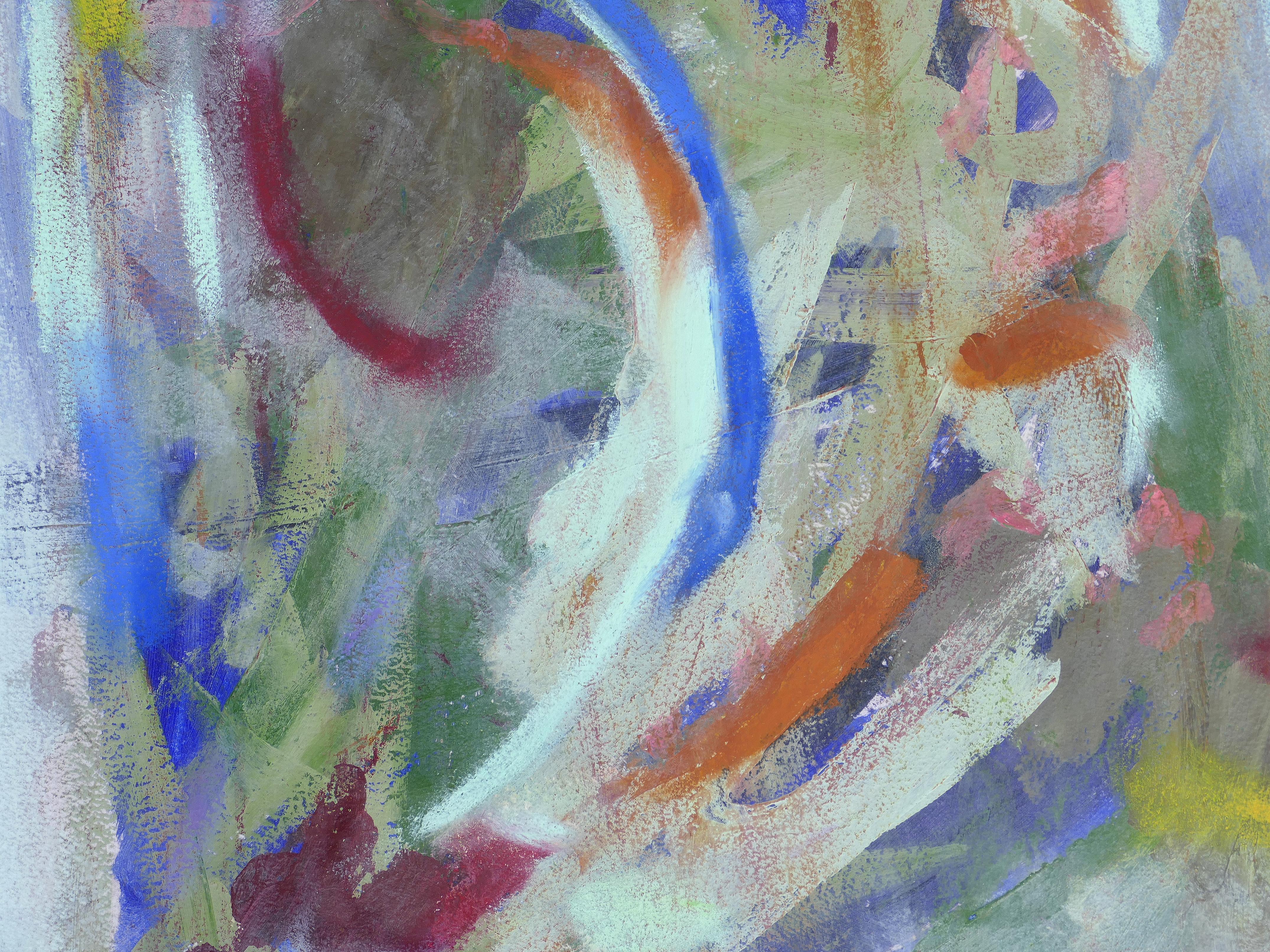 Grande peinture abstraite vintage en diptyque, signée, 2014, encadrée sous verre en vente 4