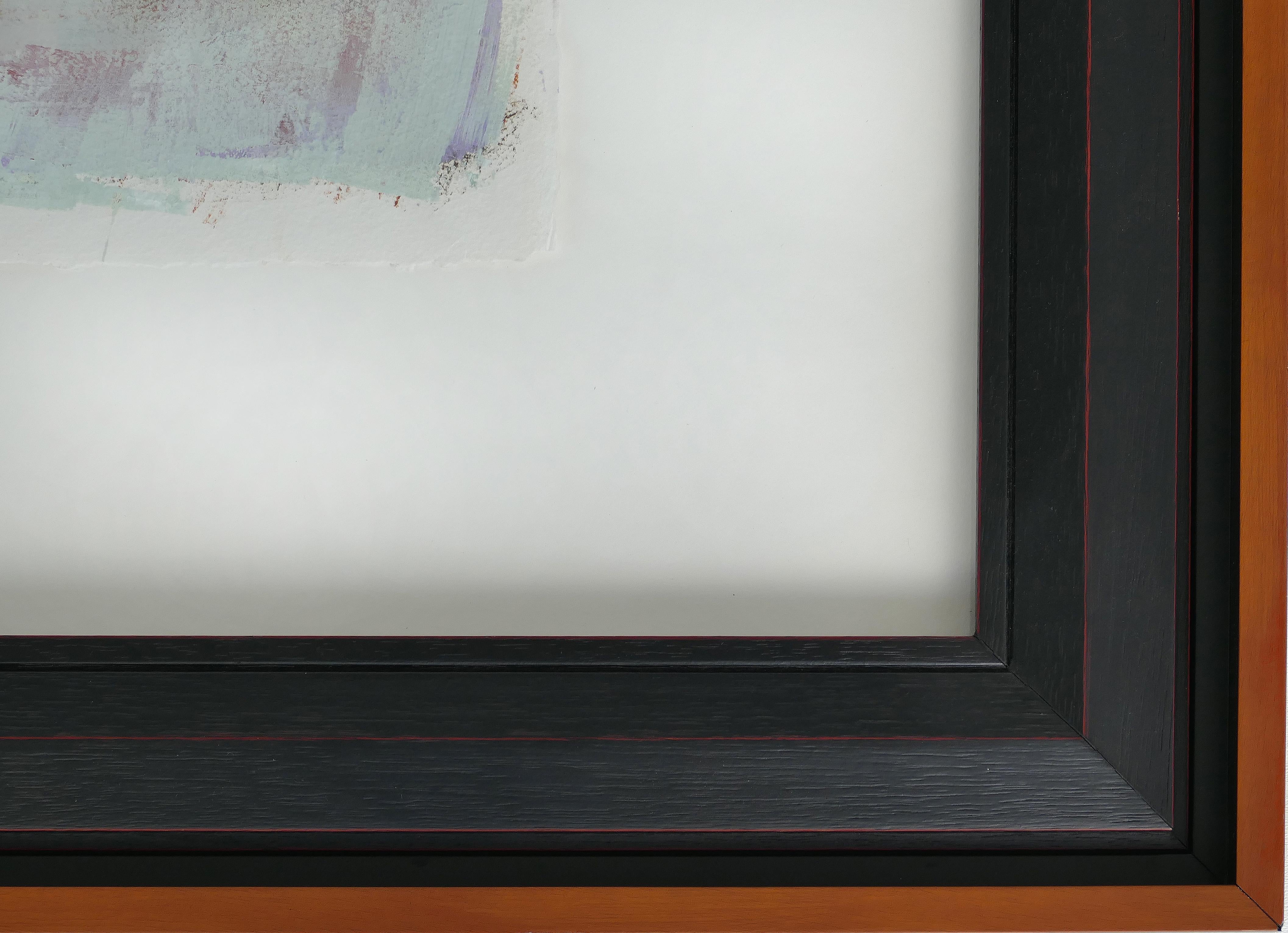 Grande peinture abstraite vintage en diptyque, signée, 2014, encadrée sous verre en vente 7