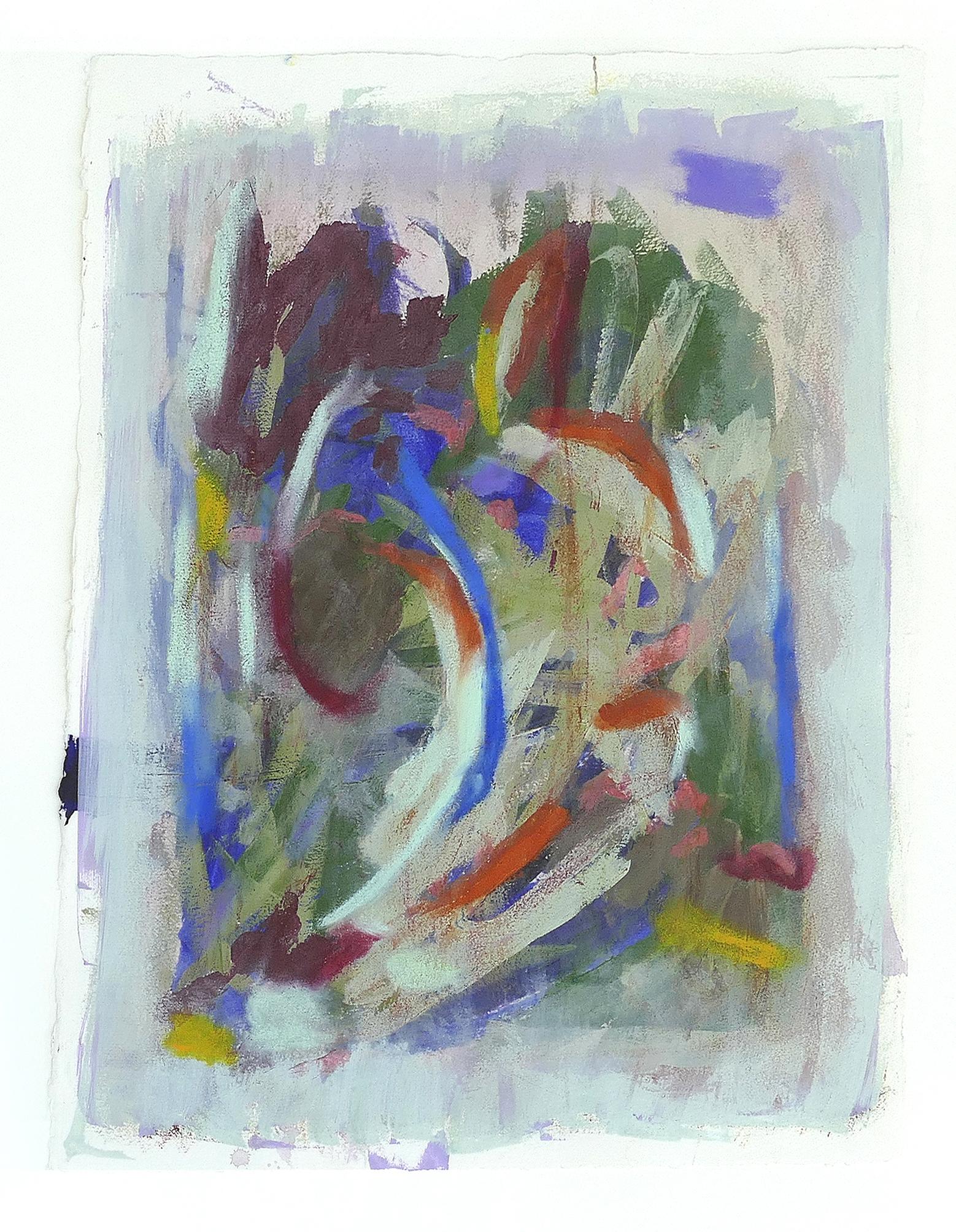 Moderne Grande peinture abstraite vintage en diptyque, signée, 2014, encadrée sous verre en vente