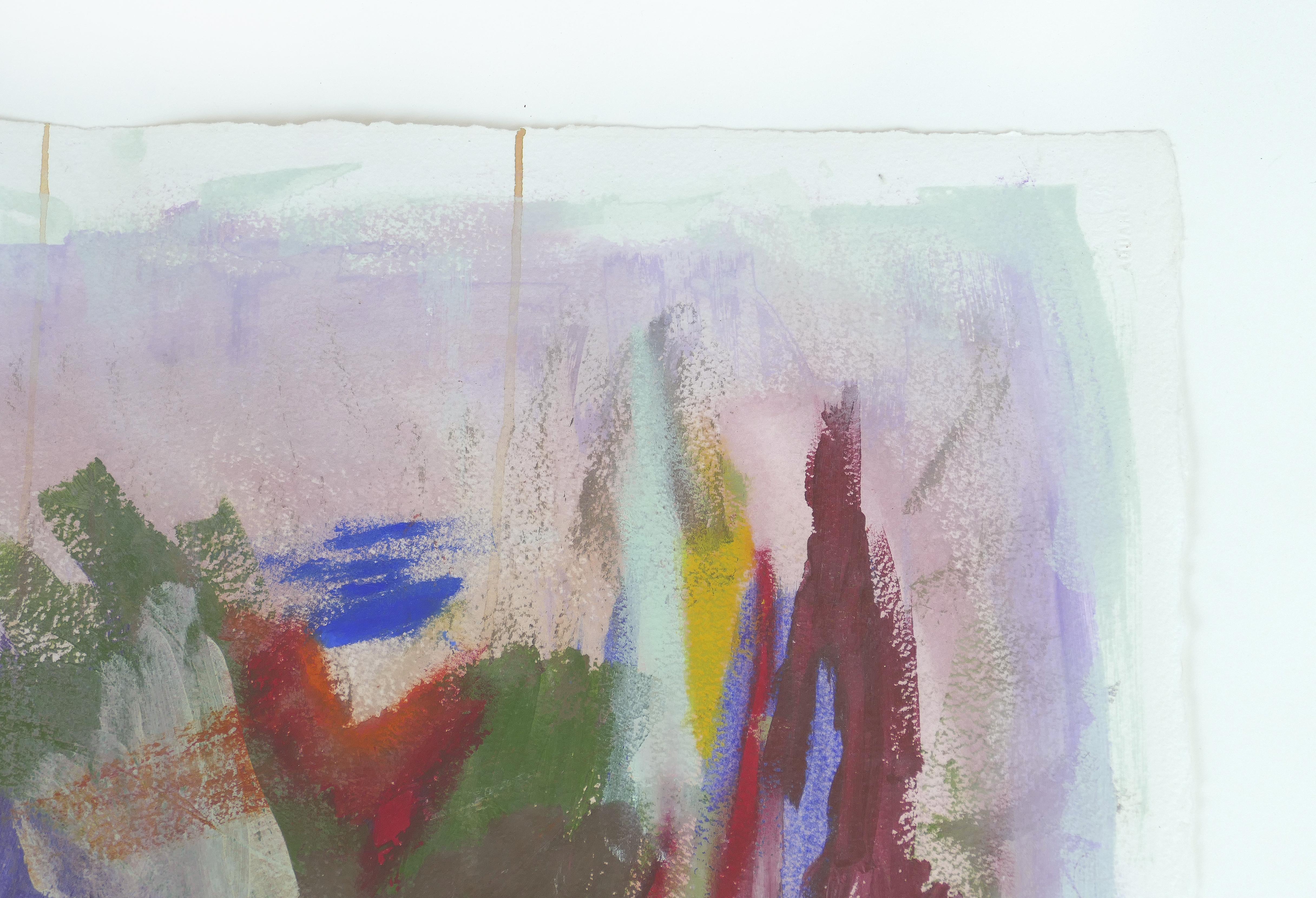 Verre Grande peinture abstraite vintage en diptyque, signée, 2014, encadrée sous verre en vente