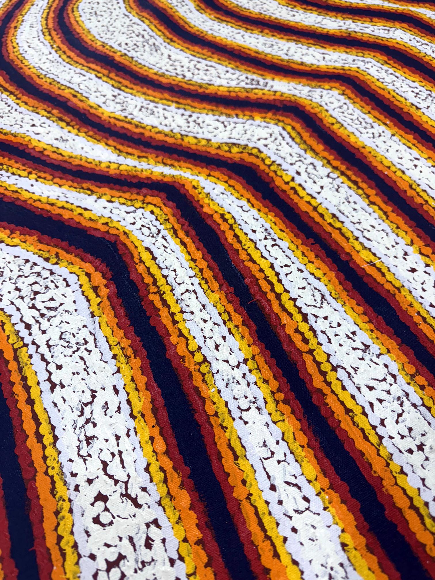 Large Abstract Dreamtime Aboriginal Painting by Eileen Napatjarri For Sale 3