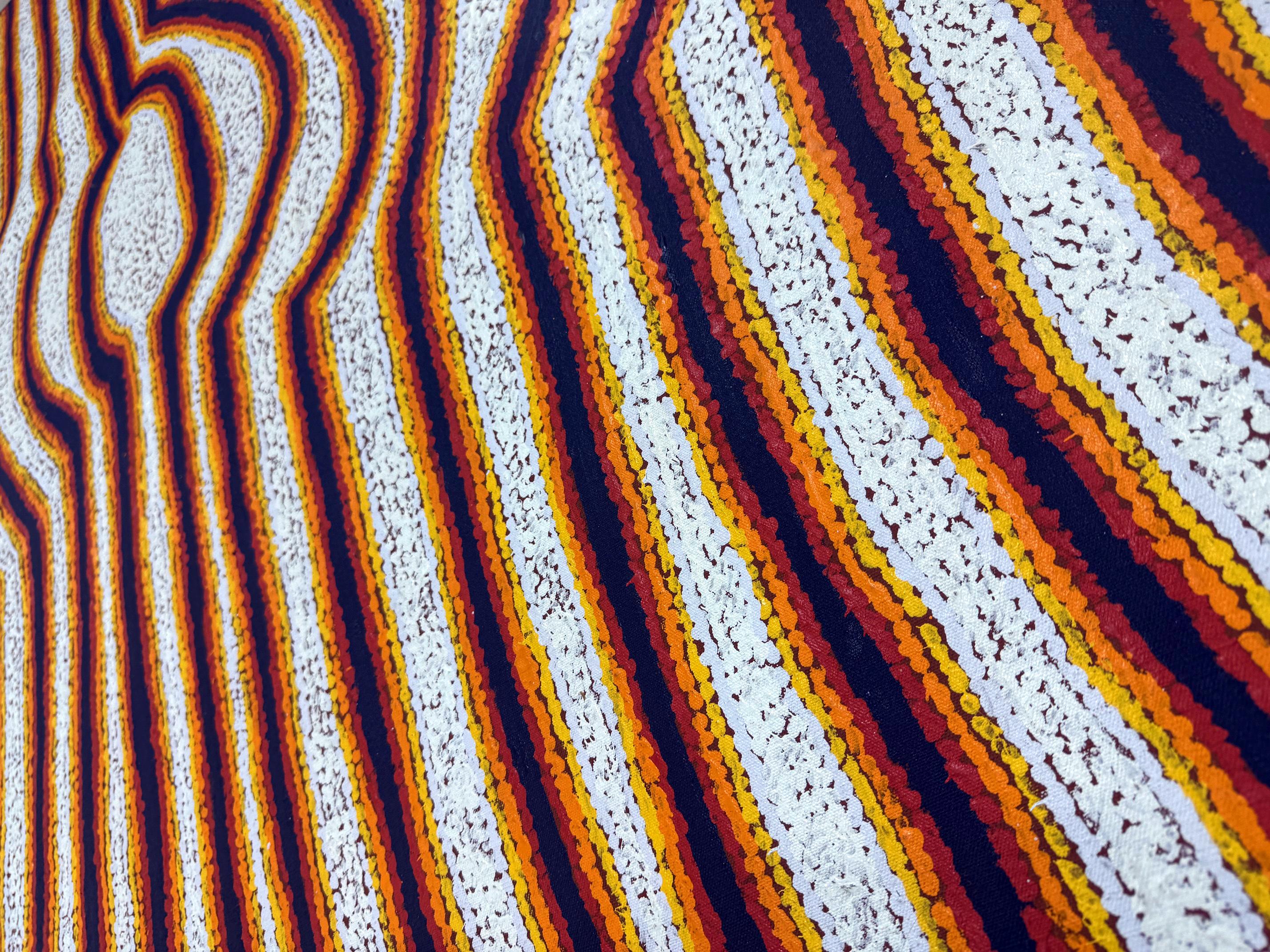 Large Abstract Dreamtime Aboriginal Painting by Eileen Napatjarri For Sale 4