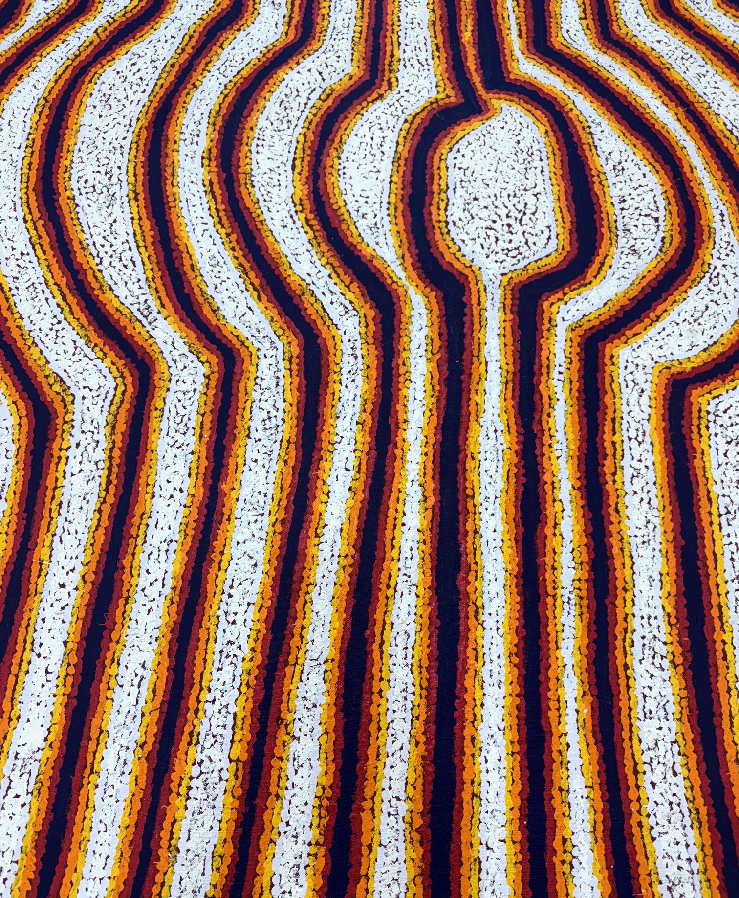 Modern Large Abstract Dreamtime Aboriginal Painting by Eileen Napatjarri For Sale